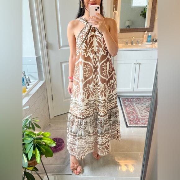 Vineet Bahl Printed Halter Dress - Picture 1 of 10